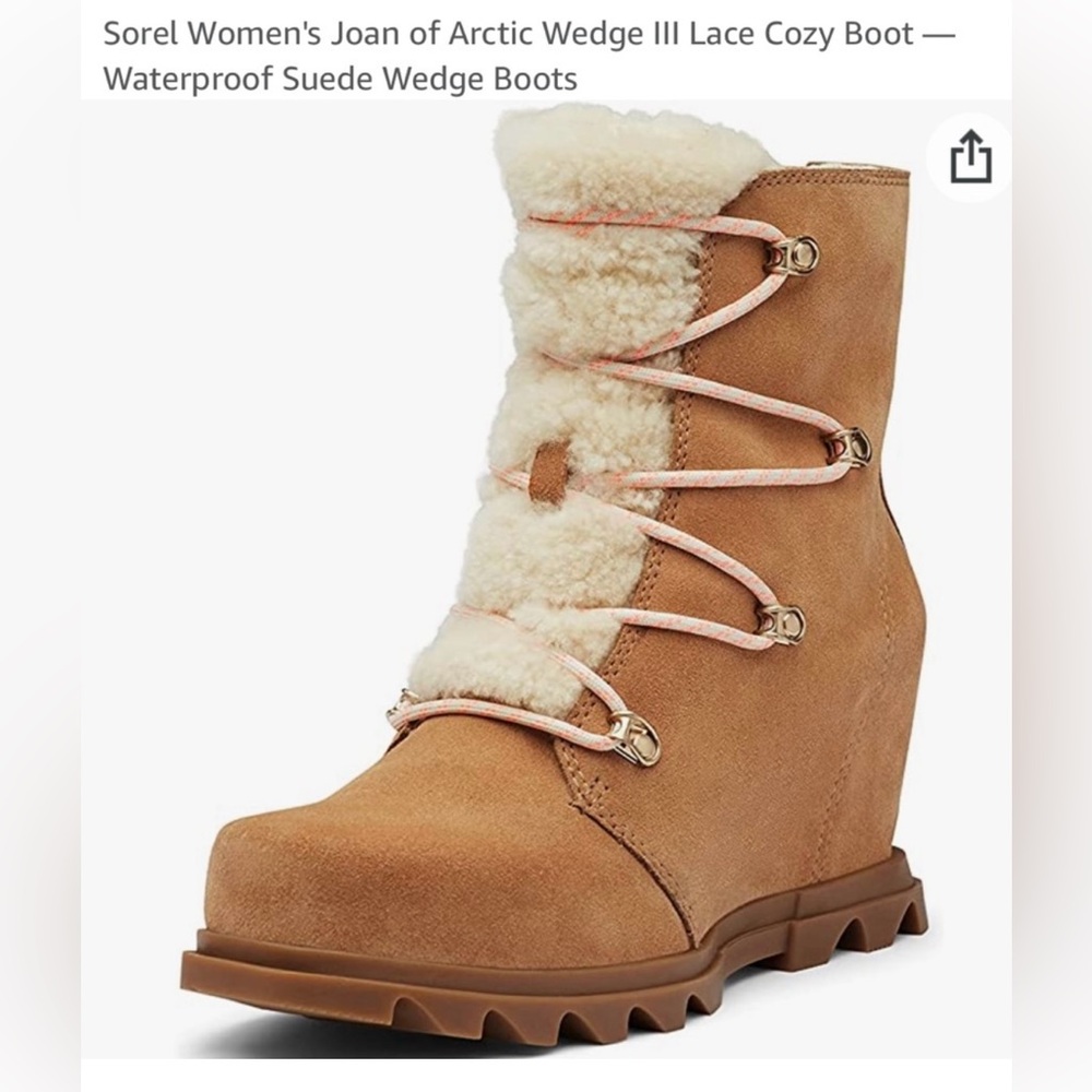 Sorel Brown Suede Wedge Boots